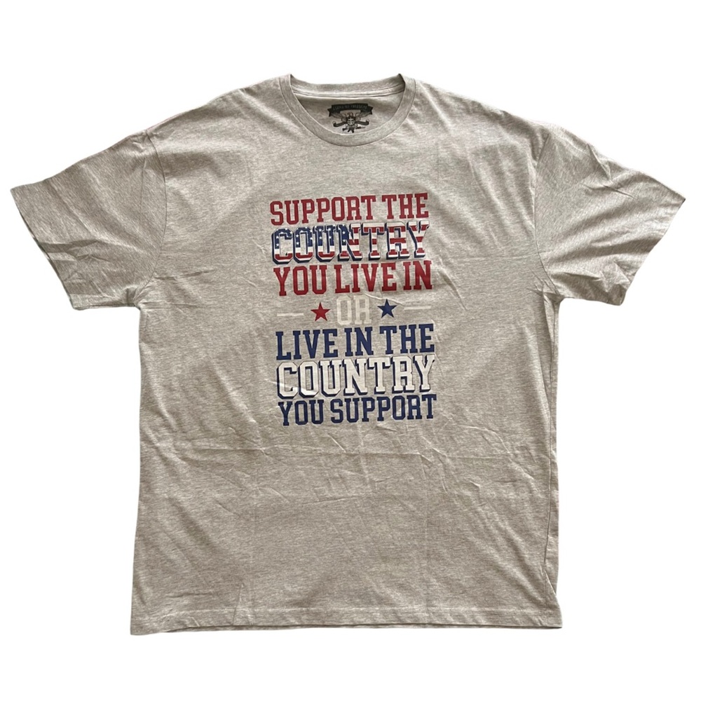 I Love My Freedom Men’s Heather Gray Support The Country Tshirt